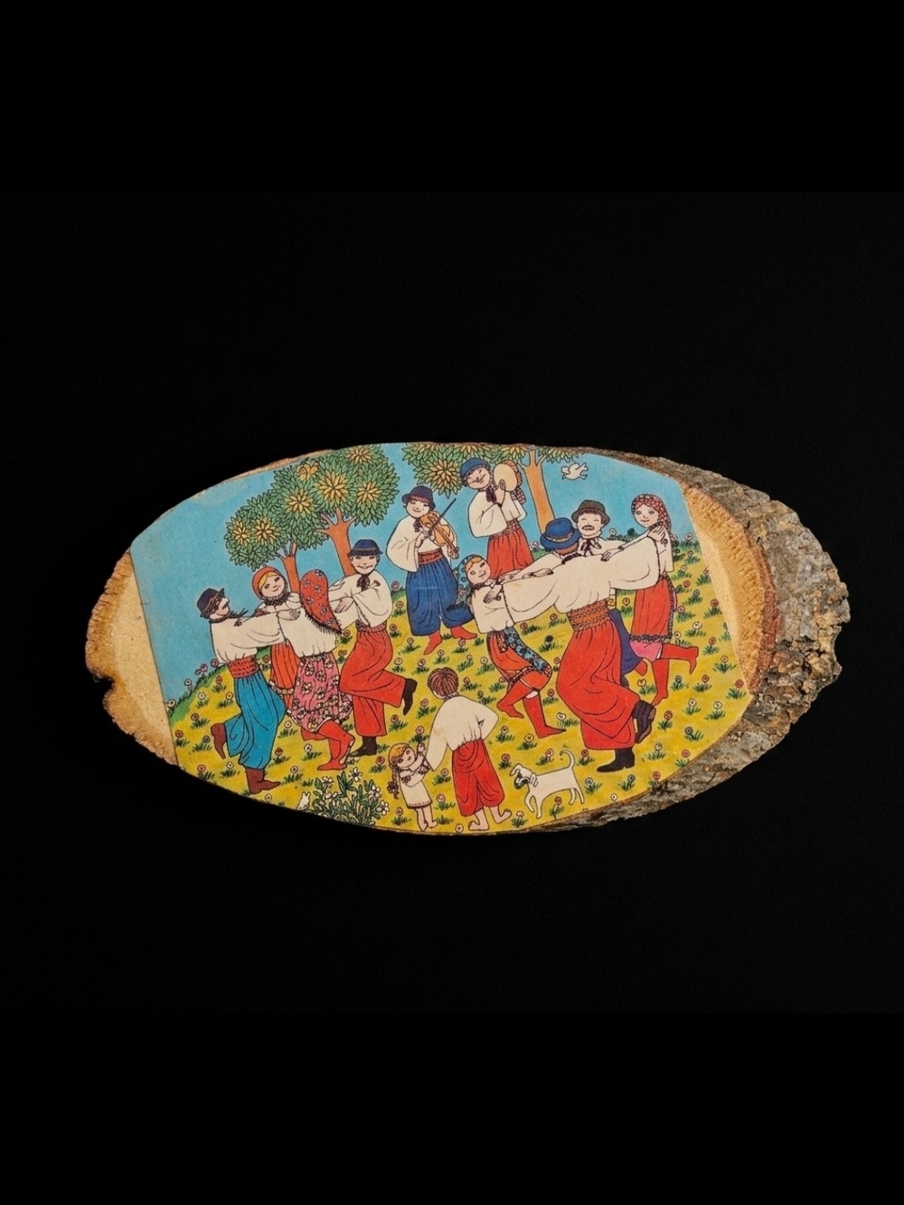 Vintage Yaroslava Surmach Mills Ukrainian Folk Dance Volyn Wood Plaque Wall Art
